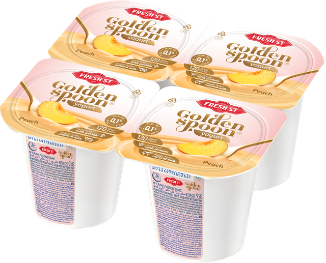 Golden Spoon peach yoghurt, 4-pack