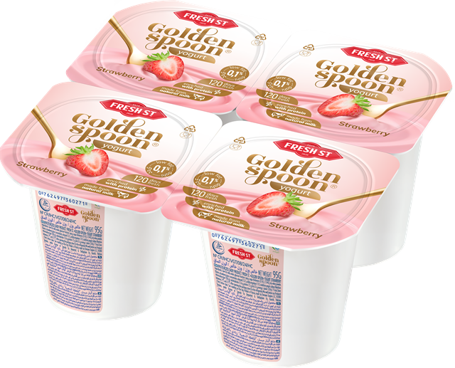 Golden Spoon strawberry yoghurt, 4-pack
